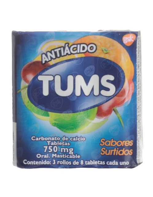 Tabletas masticables para malestar estomacal Tums