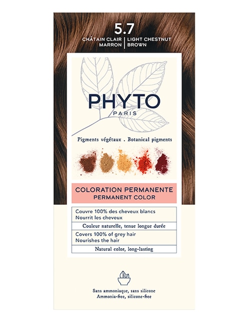 Tinte para cabello Phyto tono 5.7 castaño claro marrón