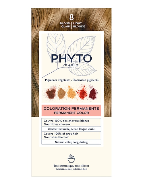 Tinte para cabello Phyto tono 8 rubio claro