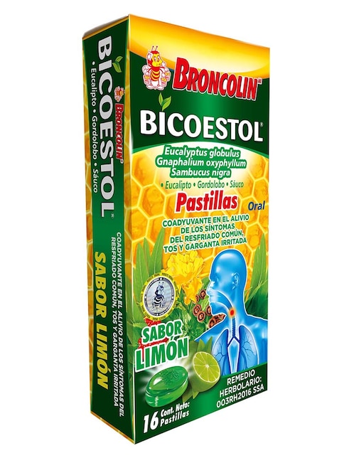 Pastillas para gripe y tos Broncolín Limón