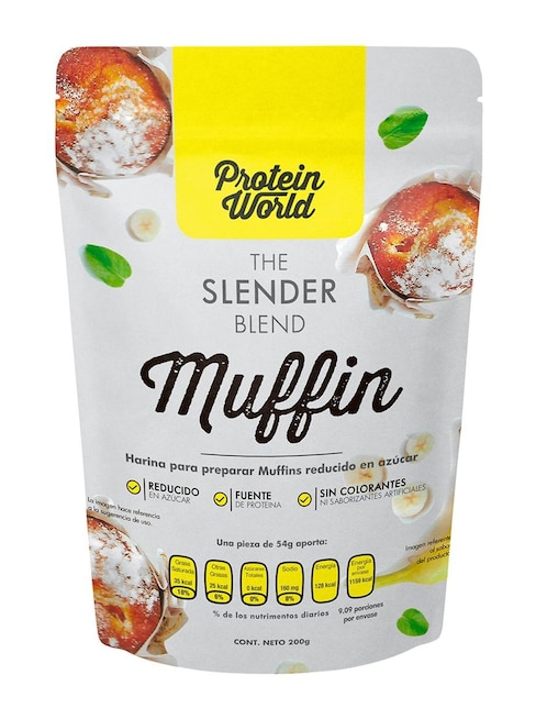 Harina para preprarar muffin Protein World The Slender Blend 200 g