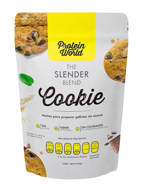 Harina para preparar galletas Protein World The Slender Blend Cookie 200 g