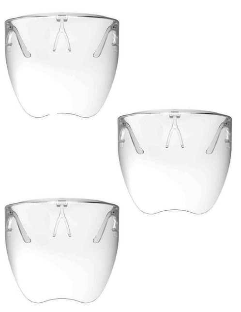 Set 3 caretas con armazón de lentes protector facial reutilizable Face Shield