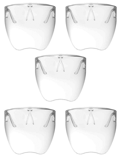 Set 5 aretas con armazón de lentes protector facial reutilizable Face Shield