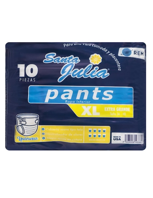 Set pañales tipo calzón para adulto Santa Julia 80 piezas