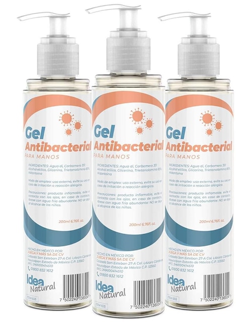 Gel antibacterial Idea Natura 3 piezas