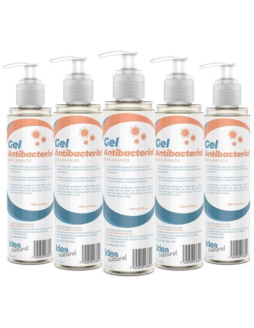 Gel antibacterial Idea Natura 5 piezas