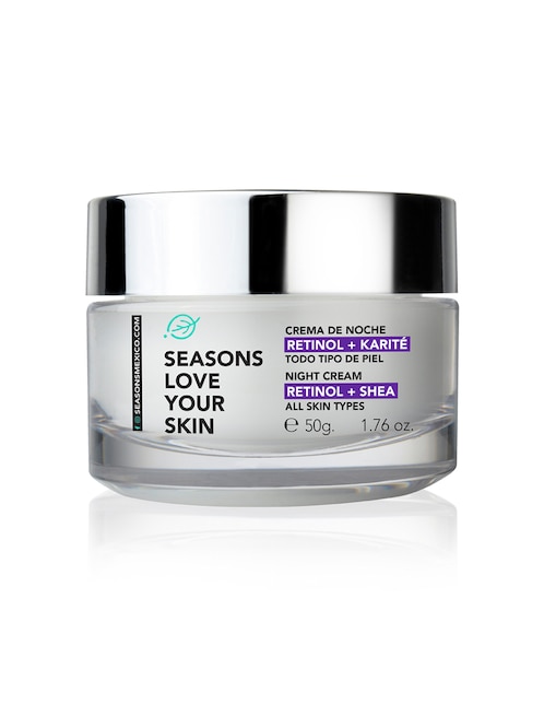 Crema facial recomendada para prevenir signos de la edad de noche Seasons para todo tipo piel
