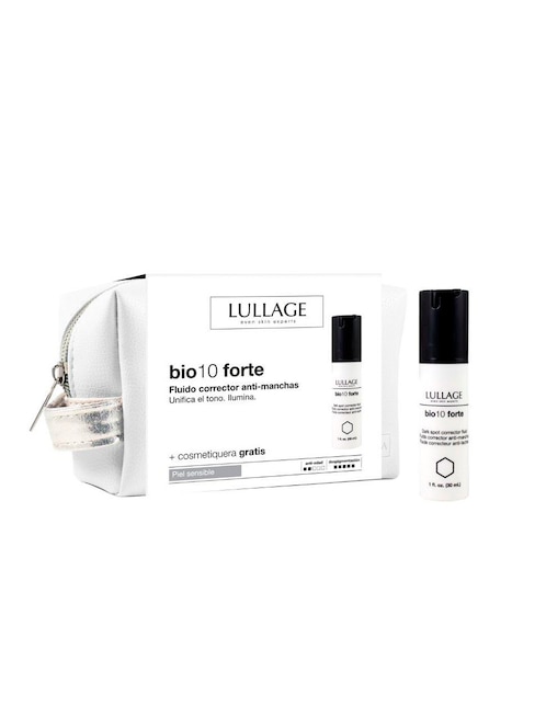 Kit crema anti -manchas facial para piel sensible Lullage Bio10 forte 30ml + neceser