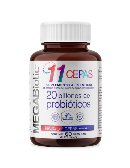 20 Billones de Probioticos 11 Cepas MegaBiotic 60 cápsulas