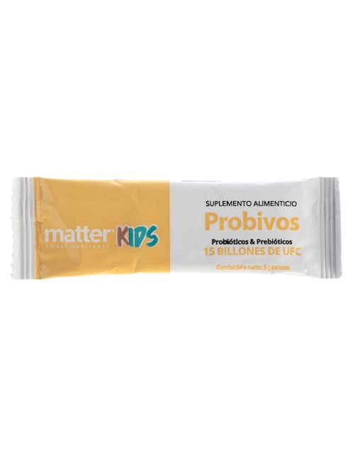 Suplemento alimenticio con probióticos y prebióticos Matter sabor natural de 30 sobres