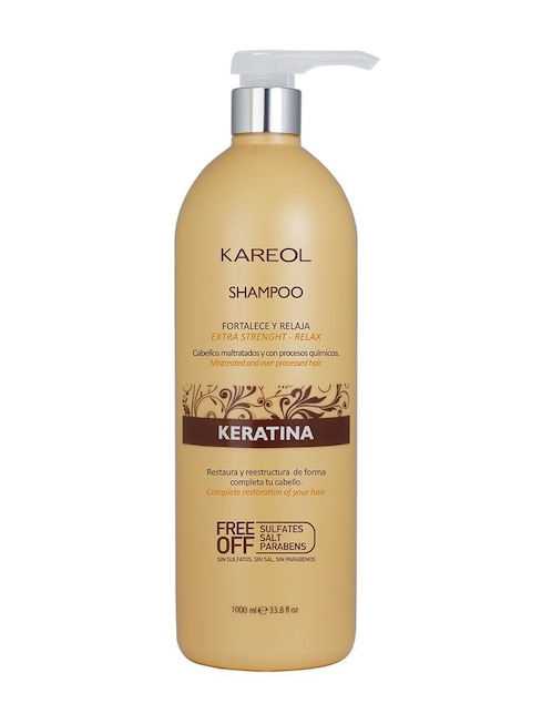 Shampoo reparador para cabello Kareol Keratina Restaura Fortalece y Nutre 1 litro Kareol