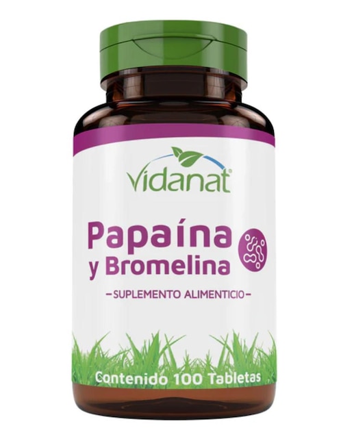 Papaina y Bromelina Vidanat de 100 tabletas