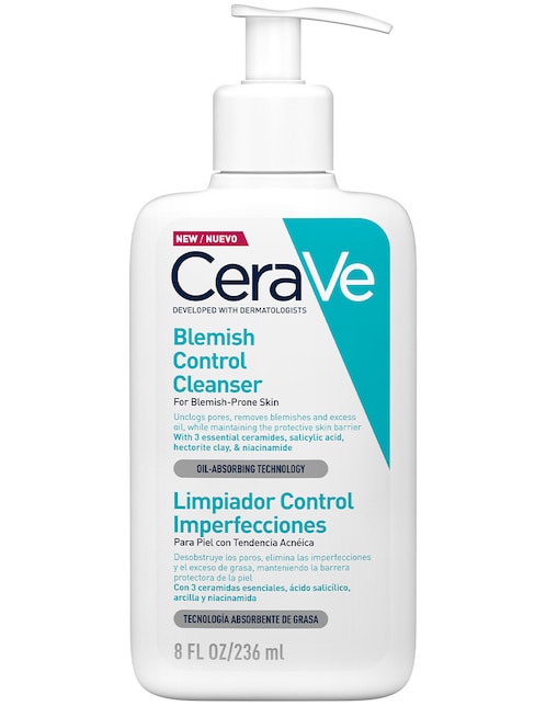 Gel corporal limpiador control imperfecciones 236 ml, piel grasa Cerave