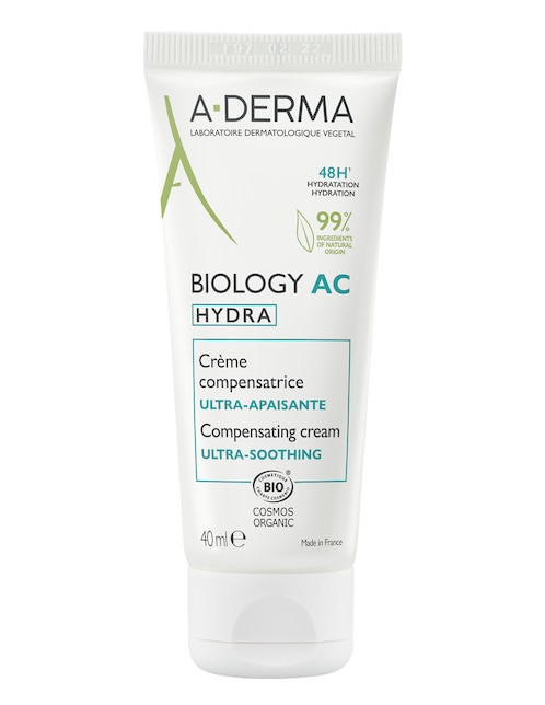 Crema facial recomendada para hidratar día y noche Aderma Biology para piel grasa