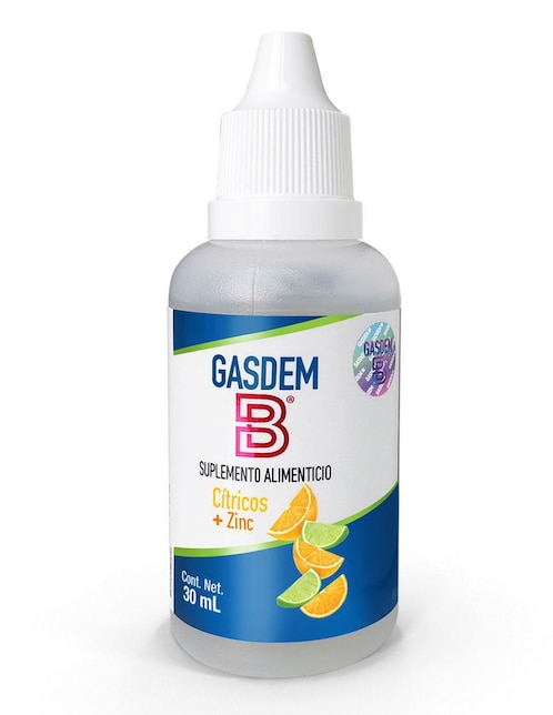 Suplemento alimenticio Nanoparticulado Cítricos Gasdem-B con vitamina c, zinc, vitamina d3, jengibre, ajo negro, cúrcuma, eucalipto y equinácea sabor cítrico 30 ml