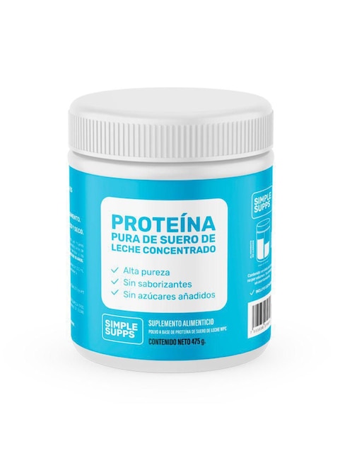 Proteína suero leche polvo Simple Supps sabor natural 475 g