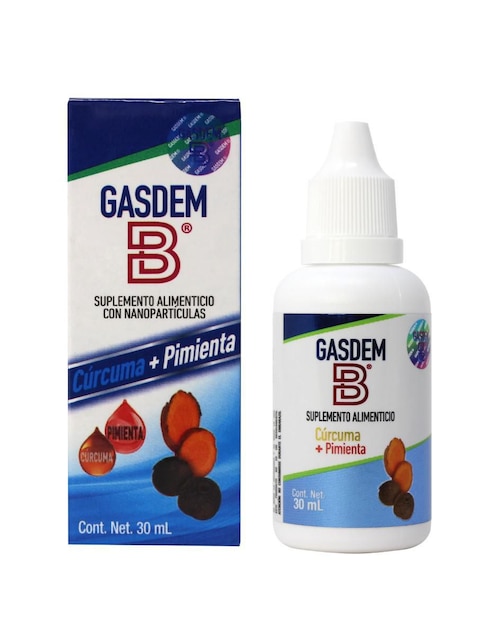 Suplemento alimenticio Gasdem-B con cúrcuma y piperina 30 ml