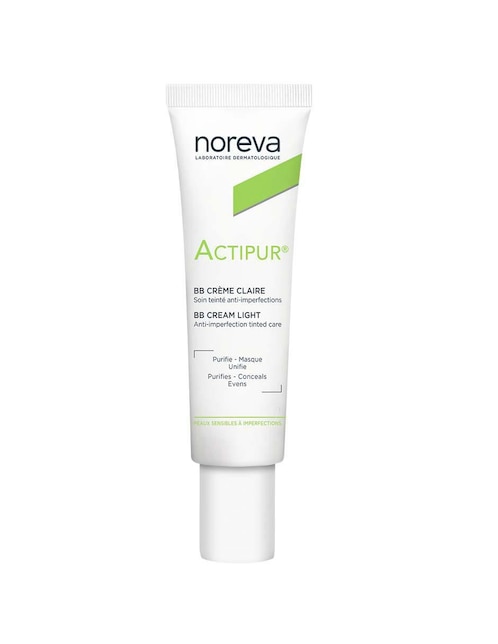 Crema facial recomendada para acné de día BB Cream Light Anti-Imperfection Tinted Care Noreva Actipur para piel sensible