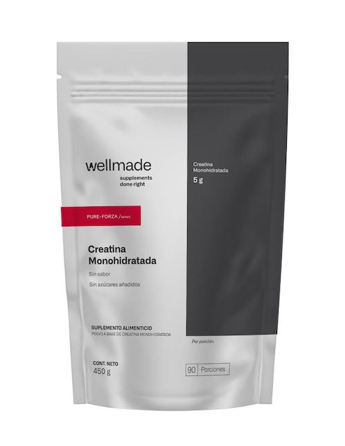 Suplemento alimenticio Wellmade con creatina monohidratada no saborizado 450 g