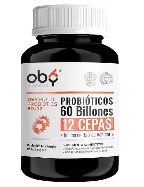 Suplemento alimenticio Probioticos 60 billones de 12 cepas con prebioticos e inulina de raiz de achicoria 60 cápsulas