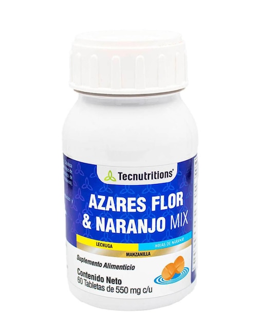 Suplemento alimenticio Azares Flor y Naranjo Mix Tecnutritions no saborizado 60 tabletas