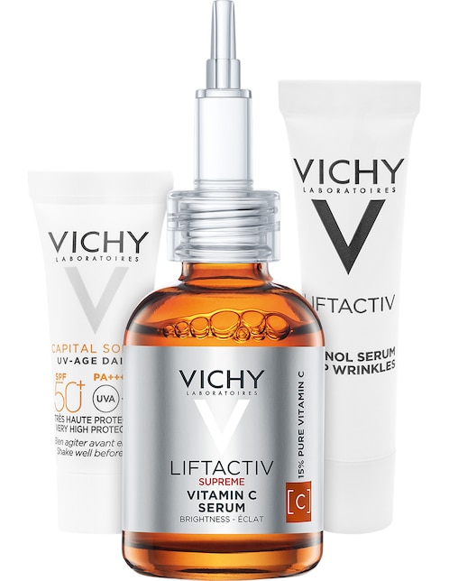 Set Serum antiedad facial Kit Vitamin C Xmas 2023 Vicky Liftactiv para todo tipo piel 3 piezas