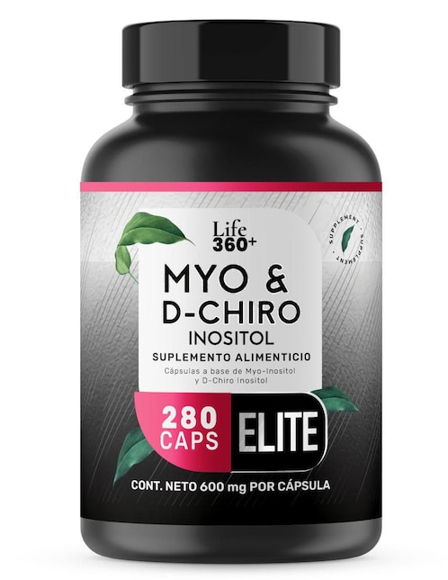 Suplemento Alimenticio Myo & D-Chiro Life360+ Myo-inositol y D-chiro Inositol no saborizado 280 cápsulas
