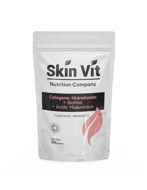 Colágeno hidrolizado con biotina y acido hialurónico Skin Vit Nutrition Company con colágeno sabor natural 300 g