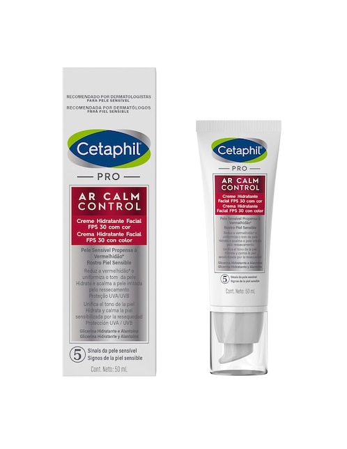 Crema facial recomendada para hidratar día y noche Cetaphil PRO AR Calm Control para piel sensible