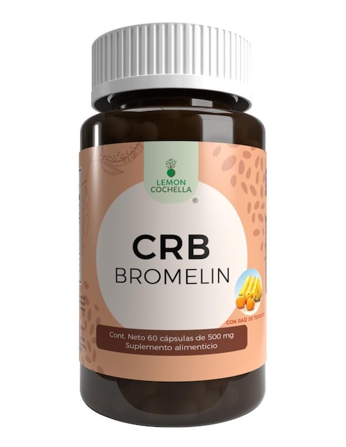 CRB Bromelin Con Raiz De Tejocote Lemon Cochella con l-Carnitina 60 cápsulas