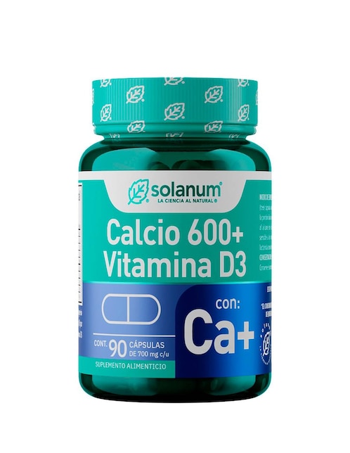 Suplemento alimenticio calcio + vitamina D3 Solanum cápsulas unisex