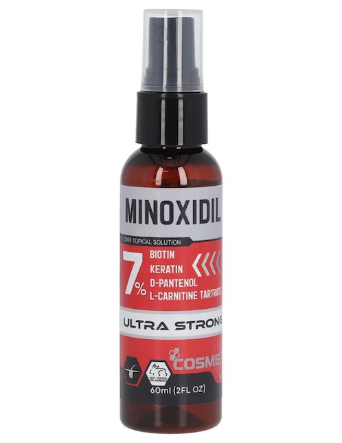 Loción para cabello anticaída Minoxidil al 7% Fortificado con Biotina Cosmexlab