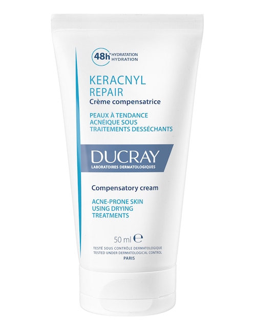 Crema facial recomendada para acné de día y noche Keracnyl Repair Ducray para piel grasa