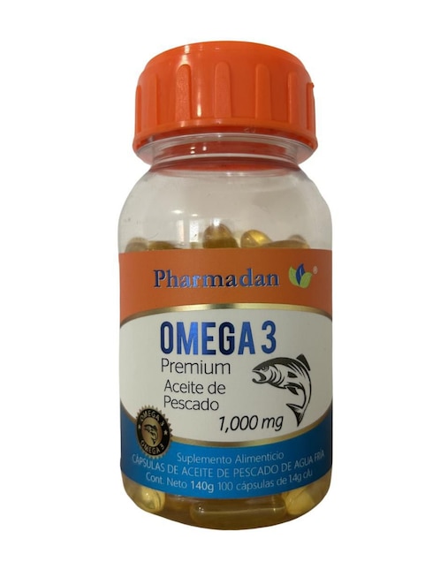 Omega 3 Pharmadan con Omega 3 Pharmafreak sabor natural de 100 cápsulas