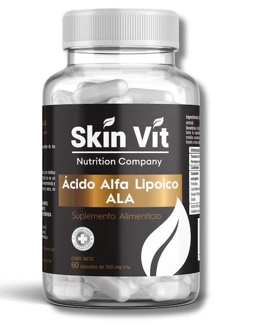 Ácido Alfa Lipoico ALA Skin Vit Nutrition Company con ácido alfa lipoico sabor natural 60 cápsulas