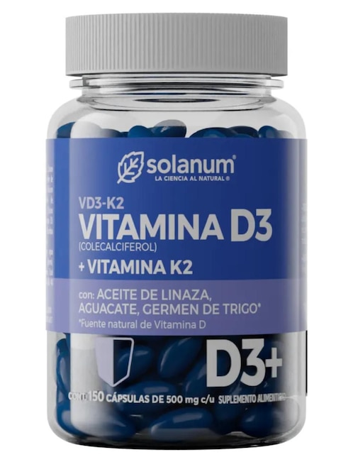 Vitamina D3 Solanum 150 cápsulas