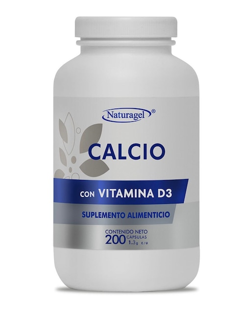 Calcio con vitamina D3 Naturagel 200 cápsulas