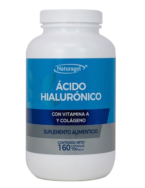 Ácido hialárunico con vitamina A y colágeno hidrolizado Naturagel 160 cápsulas