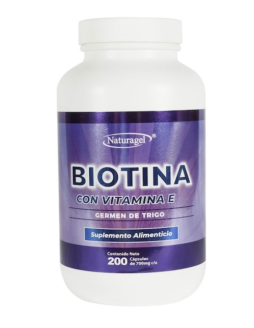 Biotina con vitamina E Naturagel 200 cápsulas