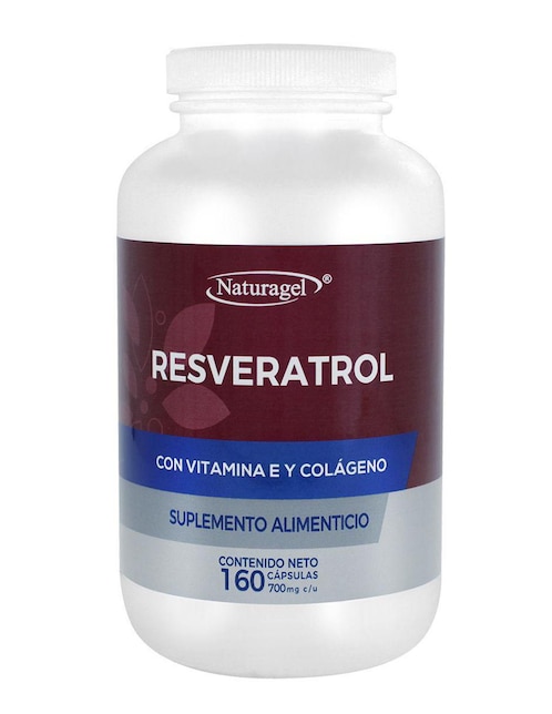 Resveratrol con vitamina E y colágeno Naturagel 160 cápsulas
