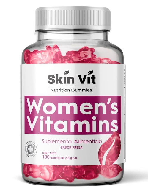 Women's Vitamins Skin Vit Company sabor fresa 100 gomitas