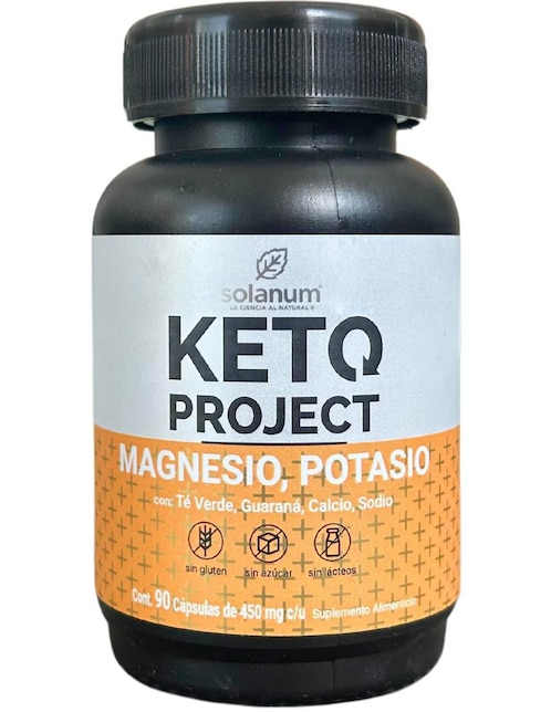 Keto Project Magnesio, Potasio Solanum con magnesio 90 cápsulas