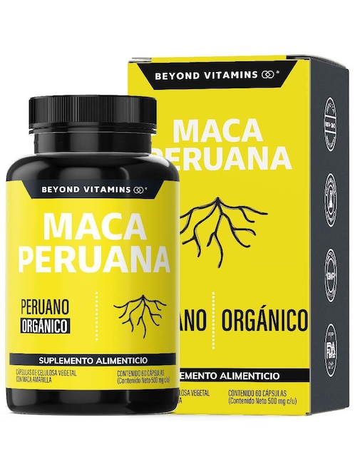 Maca Peruana Beyond Vitamins con maca amarilla con aceite de onagra 60 cápsulas