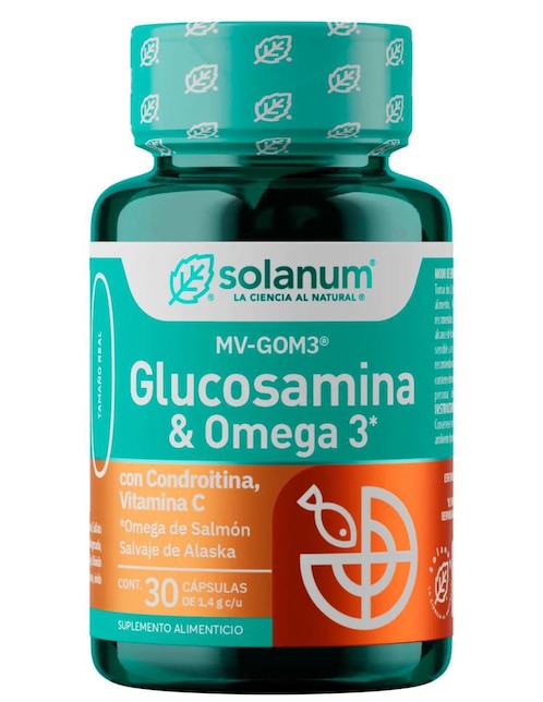 (Mv-Gom3) Glucosamina + Omega 3 Solanum 30 cápsulas