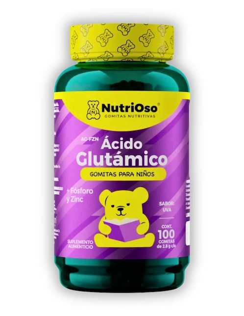 Ácido Glutámico para niños Belabear  sabor uva 100 gomitas