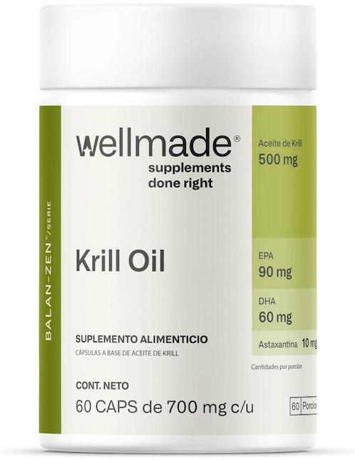 Suplemento Aceite de Krill Wellmade 60 cápsulas