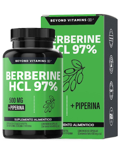 Berberine HCL 97% Beyond Vitamins con berberina de 60 cápsulas