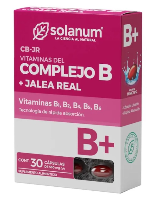 Complejo B con Jalea Real Solanum con jalea real + vitamina b1 (tiamina) 30 cápsulas