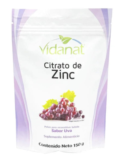 Citrato de zinc Vidanat sabor uva 150 g